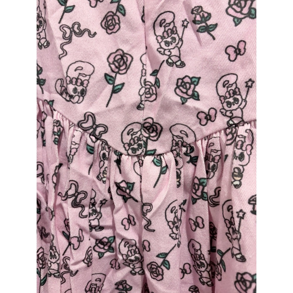 Lazy Oaf Curve Dress Size 18 Pink Cartoon Print Ruffle Sleeve Mini Dress NWT - Picture 10 of 16